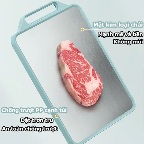 Thớt 2 mặt inox 304 và nhựa PP kích thước 30.5x39.5x1.5cm