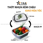 Bộ thớt nhựa PP kèm chậu gấp gọn 36.5 x 26.5 x 3 cm