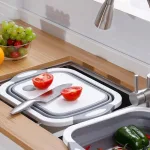 Bộ thớt nhựa PP kèm chậu gấp gọn 36.5 x 26.5 x 3 cm