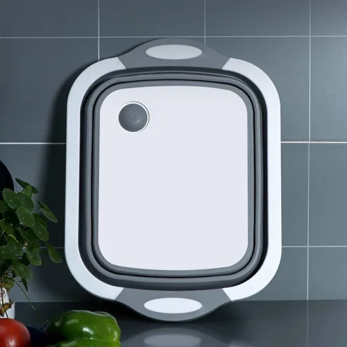 Bộ thớt nhựa PP kèm chậu gấp gọn 36.5 x 26.5 x 3 cm