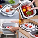 Bộ thớt nhựa PP kèm chậu gấp gọn 36.5 x 26.5 x 3 cm