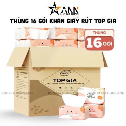 Nơi lấy sỉ thùng 16 Gói Khăn Ăn Top Gia - Khăn Giấy Ăn Sắc Hạ 240 tờ x 4 lớp
