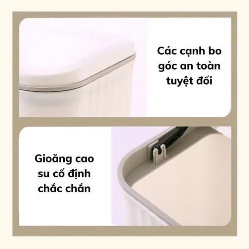 Thùng rác 12L treo cánh tủ bếp hoặc dán tường, kích thước 16x26.5x29cm