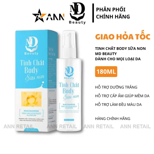 Tinh chất body MD Beauty sữa non Niacinamide dung tích 180ml