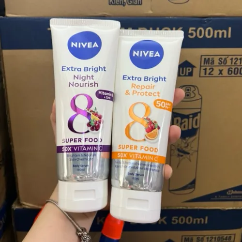 Nivea Tinh Chất Dưỡng Thể Ban Đêm Màu Tím 180ml