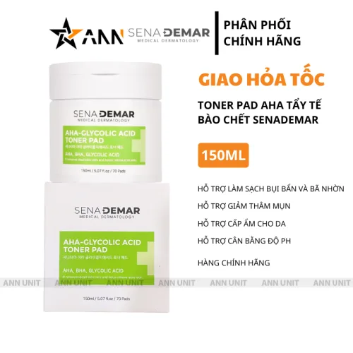 Shop sỉ toner Pad Aha Tẩy Tế Bào Chết Sena Demar Chính Hãng 150ml