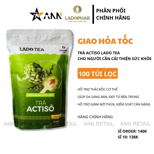 Chỗ sỉ trà Actiso Lado Tea Giúp Thanh Lọc Cơ Thể - 100 Túi Lọc x 2g