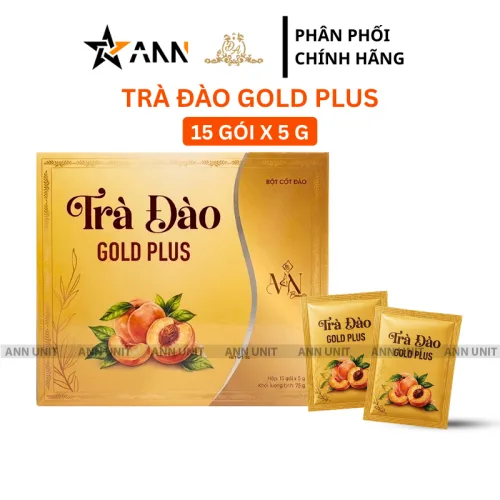 Chuyên sỉ trà Đào Gold Plus Đông Anh Hộp 15 Gói x 5g