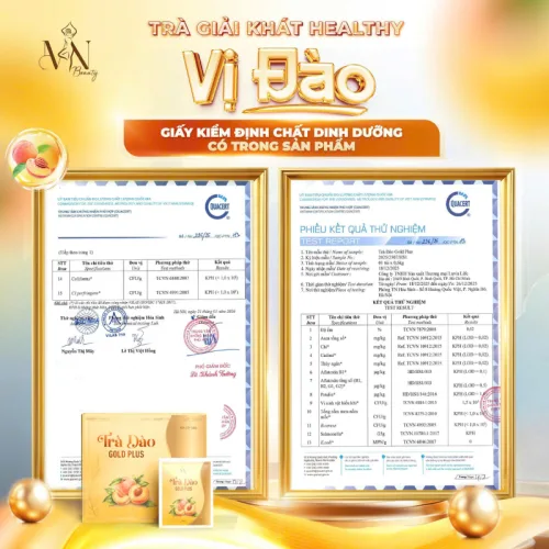 Chuyên sỉ trà Đào Gold Plus Đông Anh Hộp 15 Gói x 5g