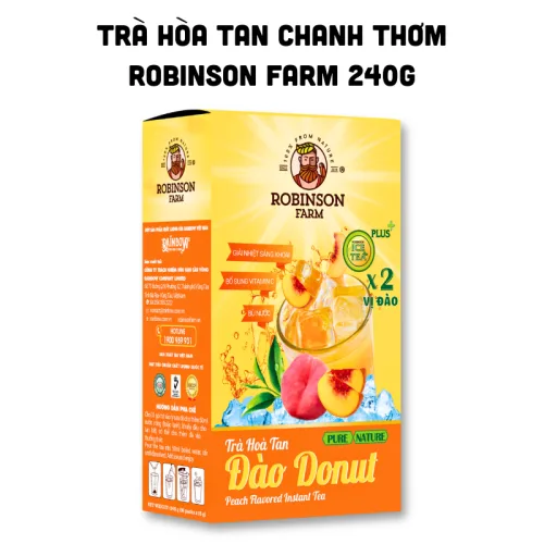 Trà hòa tan Robinson Farm vị đào Donut, hộp 150g