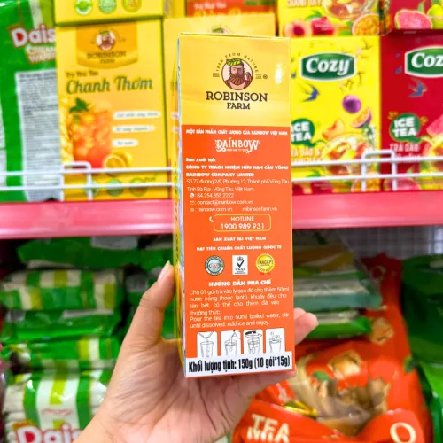 Trà hòa tan Robinson Farm vị đào Donut, hộp 150g