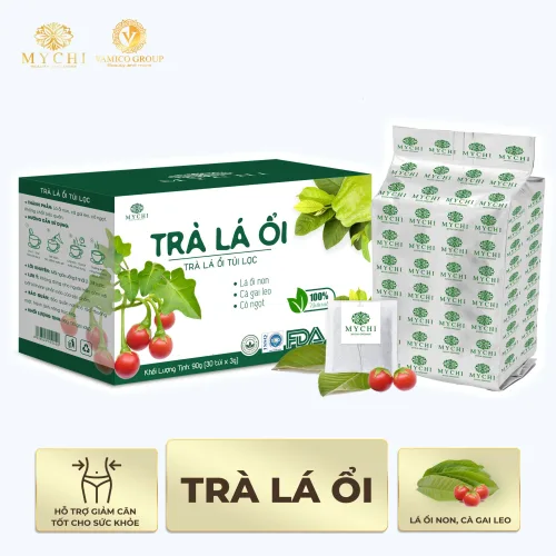 Trà lá ổi Mychi dạng túi lọc, quy cách hộp 30 gói