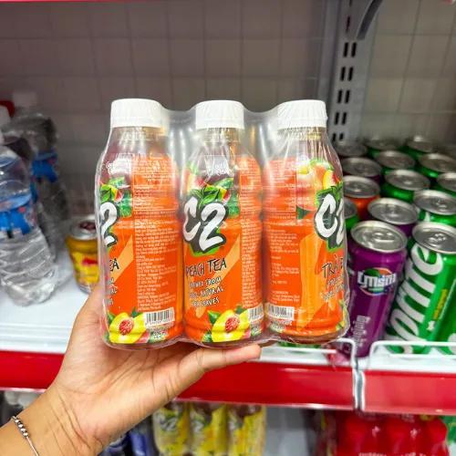 Thùng 24 chai trà xanh C2 hương đào, 225 ml mỗi chai