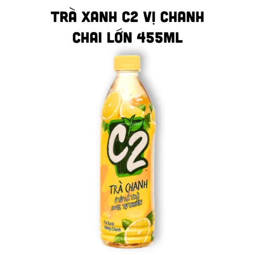 Trà xanh C2 hương chanh dung tích 455ml, chai lớn