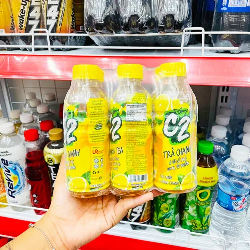 Shop sỉ trà Xanh C2 Hương Chanh Thùng 24 Chai Nhỏ (225ml/Chai)