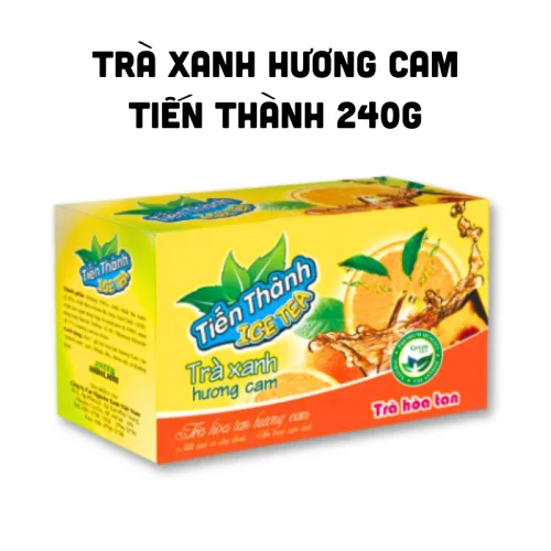 Chuyên sỉ trà Xanh Hoà Tan Tiến Thành Hương Cam 240g