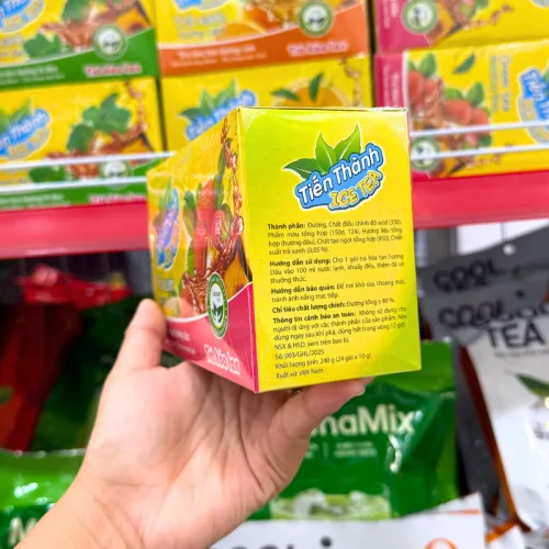 Trà xanh hương dâu hòa tan Tiến Thành, khối lượng 240g