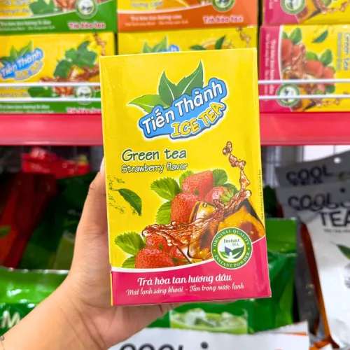 Trà xanh hương dâu hòa tan Tiến Thành, khối lượng 240g