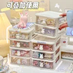 Tủ nhựa đựng mỹ phẩm, phụ kiện mini 3 tầng tay cầm thỏ để bàn 15.5x13x16.5cm
