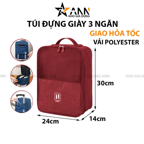 Shop sỉ túi Đựng Giày 3 Ngăn 30x14x24cm