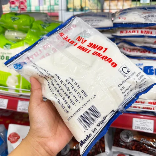 Đường cát trắng tinh luyện Long An Sugar khối lượng 1kg