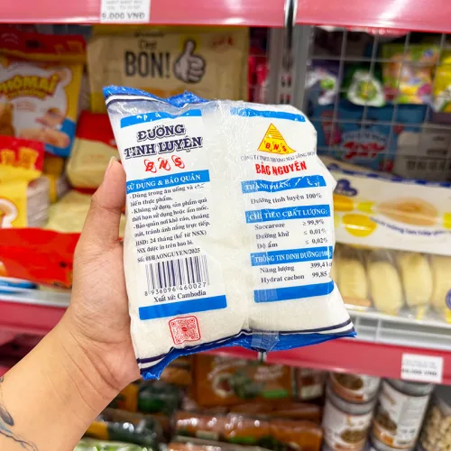 Đường cát trắng tinh luyện Bảo Nguyên, trọng lượng 500g