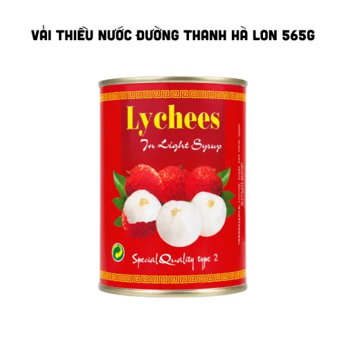 Nguồn hàng sỉ vải Thiều Nước Đường Thanh Hà Lon 565g
