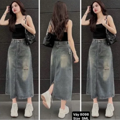 Shop sỉ váy Suông Dài - Váy Jeans Nữ - Váy Nữ Thắt Nơ - Quần Suông Dài - Quần Bí Ngô - Chất Liệu Vải Đẹp Dày Mềm Không Co Giãn Mặc Bền Đẹp (Nhiều Mẫu)