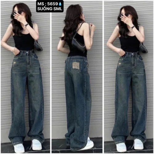 Shop sỉ váy Suông Dài - Váy Jeans Nữ - Váy Nữ Thắt Nơ - Quần Suông Dài - Quần Bí Ngô - Chất Liệu Vải Đẹp Dày Mềm Không Co Giãn Mặc Bền Đẹp (Nhiều Mẫu)