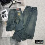 Shop sỉ váy Suông Dài - Váy Jeans Nữ - Váy Nữ Thắt Nơ - Quần Suông Dài - Quần Bí Ngô - Chất Liệu Vải Đẹp Dày Mềm Không Co Giãn Mặc Bền Đẹp (Nhiều Mẫu)
