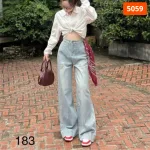 Váy jeans nữ dáng suông dài túi kiểu, vải dày mềm không co giãn