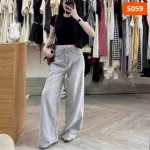 Váy jeans nữ dáng suông dài túi kiểu, vải dày mềm không co giãn