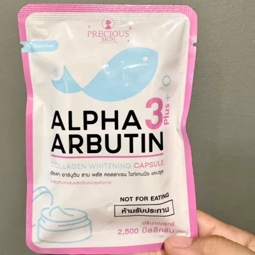 Bột kích trắng body dạng viên Con Cá Alpha Arbutin 3 Plus+ Thái Lan, túi 10 viên