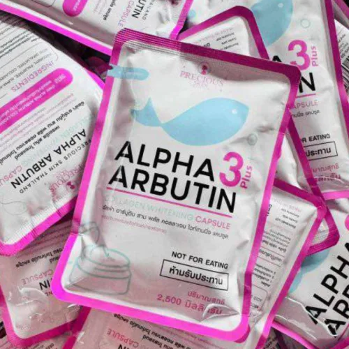 Bột kích trắng body dạng viên Con Cá Alpha Arbutin 3 Plus+ Thái Lan, túi 10 viên