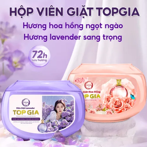 Viên giặt Top Gia Hương Hoa Hồng, hộp 40 viên