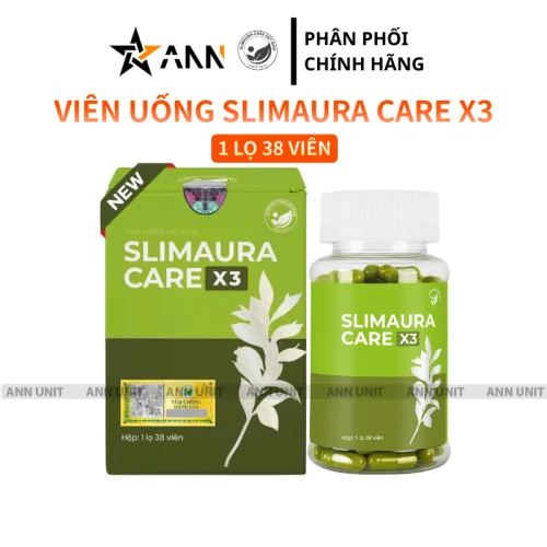 Slimaura Care X3, viên uống giảm cân giữ dáng, lọ 38 viên