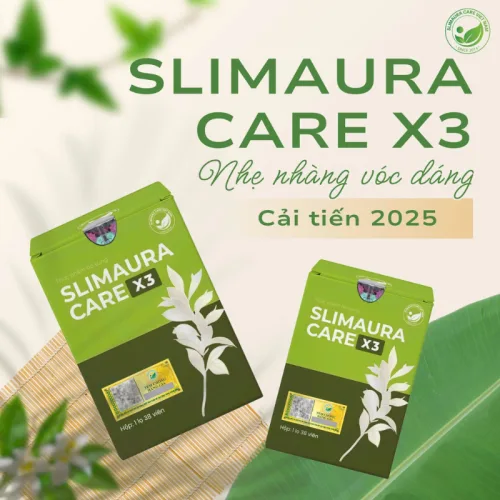 Slimaura Care X3, viên uống giảm cân giữ dáng, lọ 38 viên