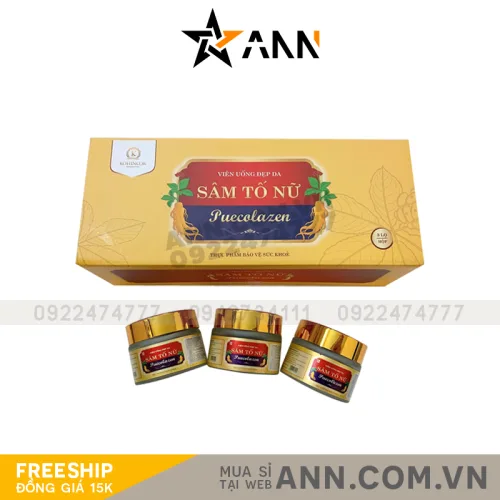 Puecolazen Viên Uống Collagen Sâm Tố Nữ Hộp 45 Viên