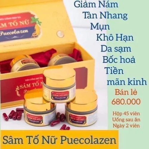 Puecolazen Viên Uống Collagen Sâm Tố Nữ Hộp 45 Viên