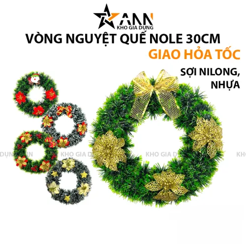 Vòng Nguyệt Quế Noel 30cm Trang Trí Cửa, Tường 5 Mẫu