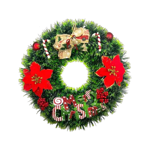 Shop sỉ vòng Nguyệt Quế Noel Trang Trí Tường Cửa Giáng Sinh 6 Mẫu Loại Đẹp Size 38cm