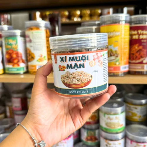 Xí muội mini vị mặn đóng hộp PET, khối lượng 200g