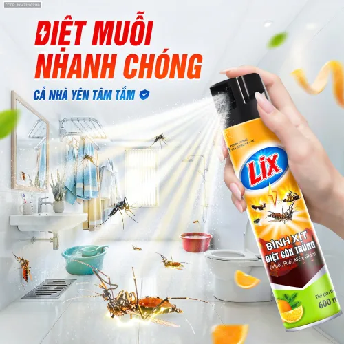 Chuyên sỉ xịt Côn Trùng LIX Hương Cam Chai Vàng 600ML