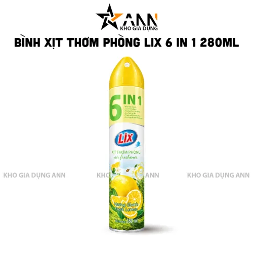 LIX 6 IN 1 Xịt Thơm Phòng Hương Chanh 280ml