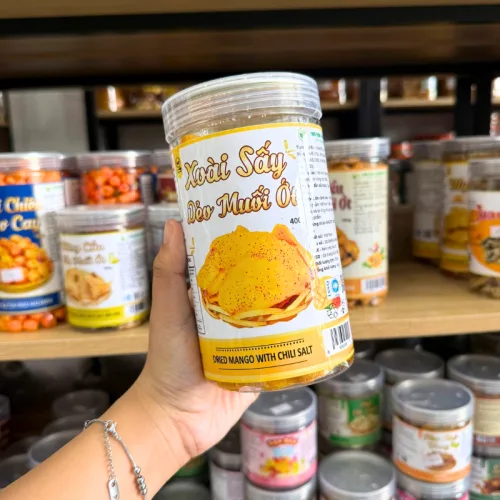 Xoài Dẻo Sấy Muối Ớt 400g Đựng Hũ Pet