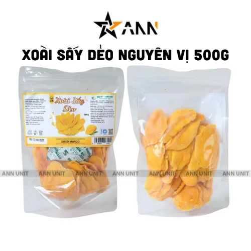 Xoài sấy dẻo nguyên vị 500g dạng túi zip