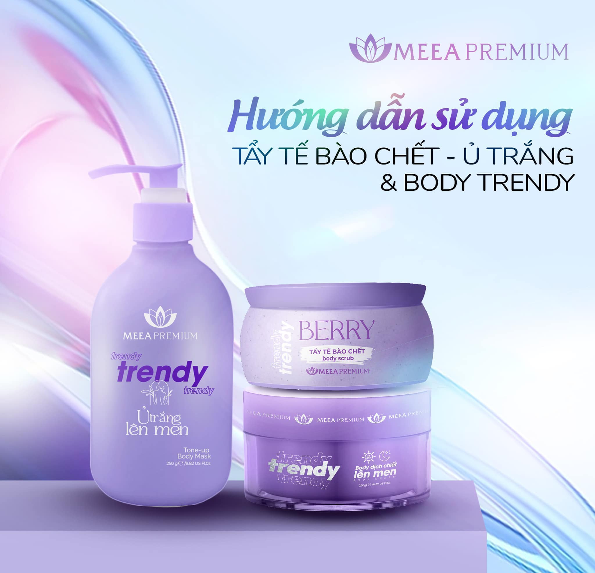Combo Ԁưỡпɡ Trắng BоԀу Trendy Meea Premium Organic  Nhất dáng nhì da trắng xinh cùng combo dưỡng trăng nhà Mee
