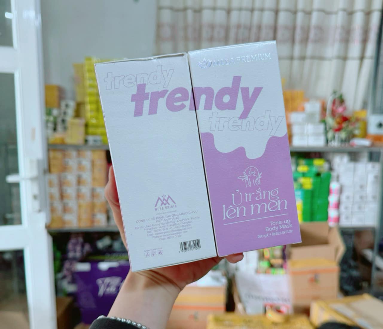 Ủ trắng body ủ trắng lên men Trendy-  Meea Premium dưỡng ẩm thu nhỏ lỗ chân lông làm trắng da
