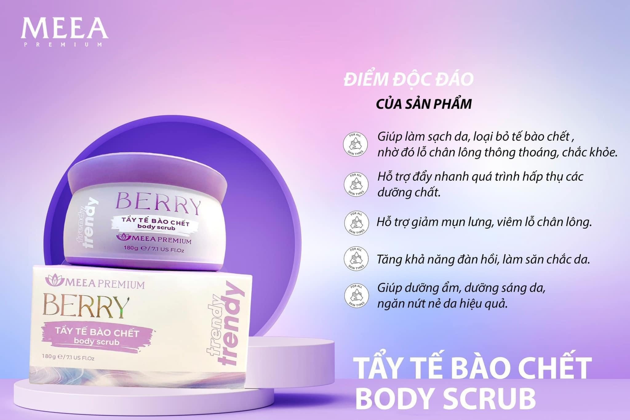 Tẩy Tế Вàо Chết Berry Trendy Meea Premium Organic