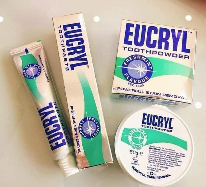 Combo Kem Đánh Trắng Răng Và Bột Tẩy Trắng Răng Eucryl Tooth Powder